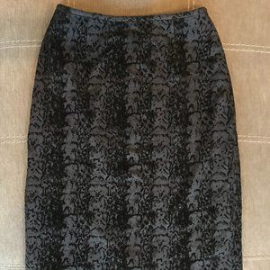 Calvin Klein Black Velvet Textured Pencil Skirt - Size 2